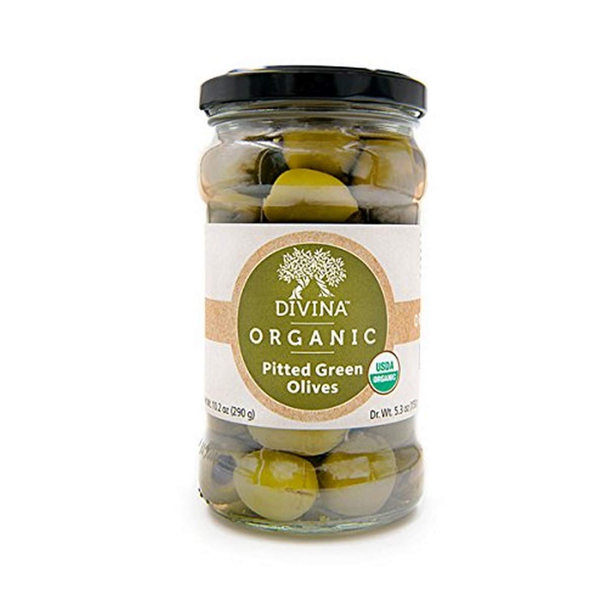 Generic Di.vina Olive Green Pitted Organic 5.3 Ounces (Pack Of 6)