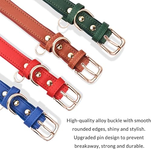 Miniatura 8 de Collar de cuero personalizado para perro, collar de cuero profundamente grabado para perros y gatos pequeños, medianos, grandes, XL, collar
