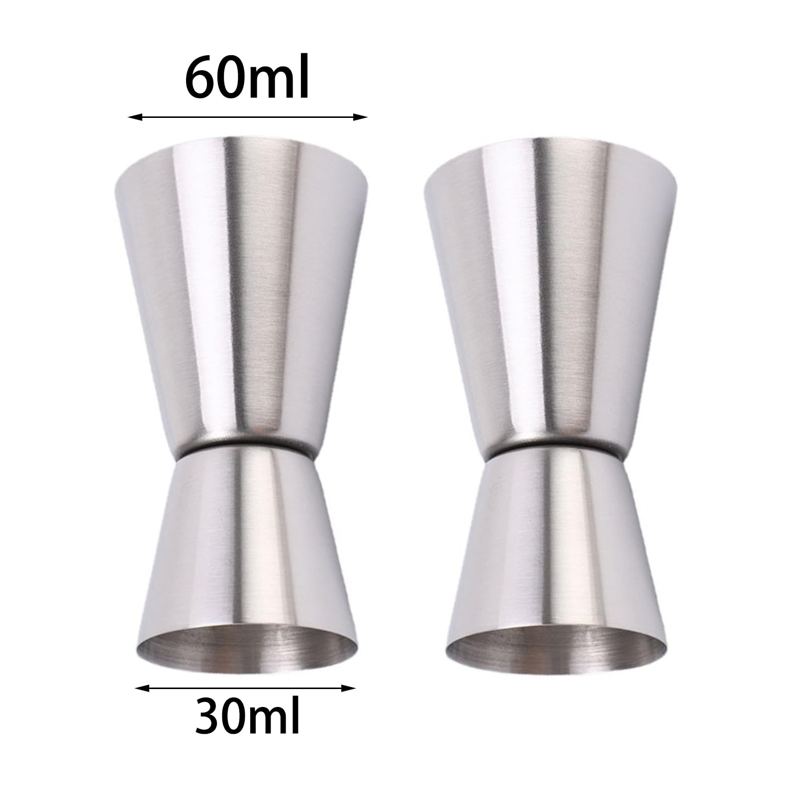 Jarsense Stainless Steel Spirit Measures 30ml/60ml Cocktail Measuring Cup Jigger Spirit Measure Tool for Whisky Drinks Wine - Image 2