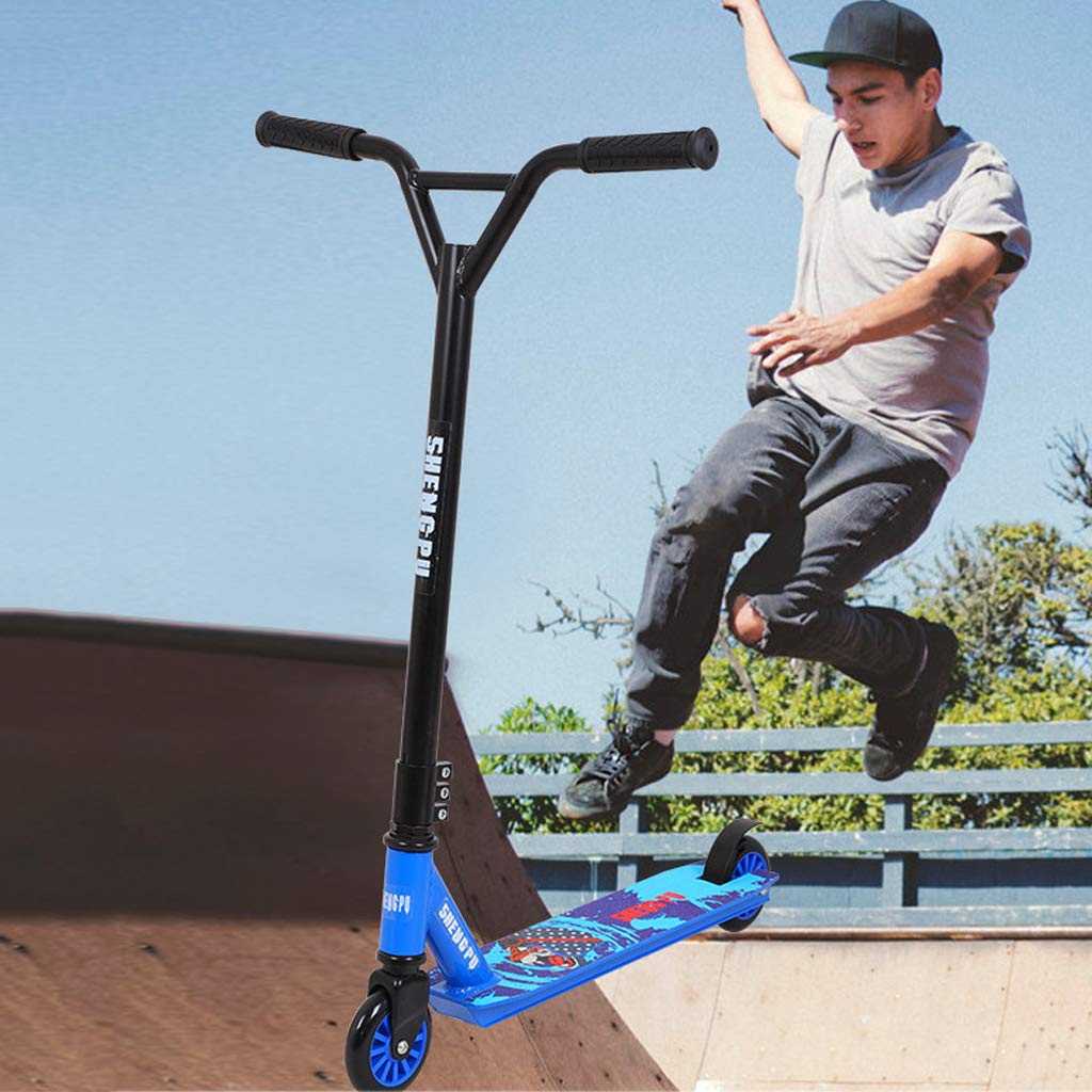 Niños Stunt Scooter Niños - Freestyle Pro Truco de 360 grados Freno de la rueda trasera Ruedas de PU 100mm Principiante Street Scooter para niños de 8 años en adelante, niños, adolescentes, adultos