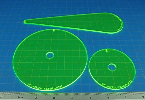 Miniatura 5 de LITKO Juego de plantillas  Compatible con Warhammer 40,000, Shadow War Armageddon  Blast  Flamer  Paquete de 3 (amarillo fluorescente)