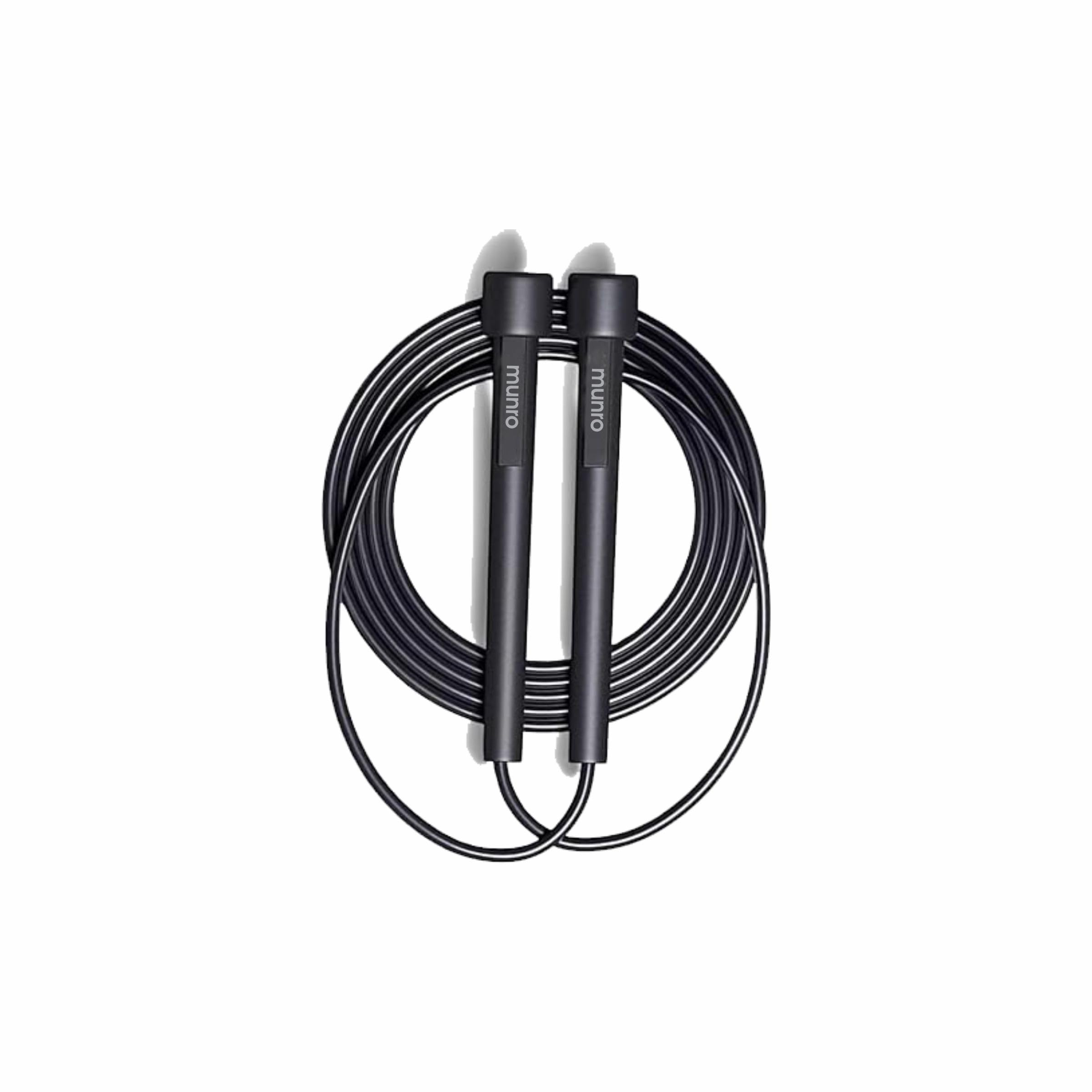 munro target skipping rope for men, women & children, jump rope for exercise, adjustable jump rope for workout, gym, sports, fitness, weight loss, tangle free design (black, pack of 1)