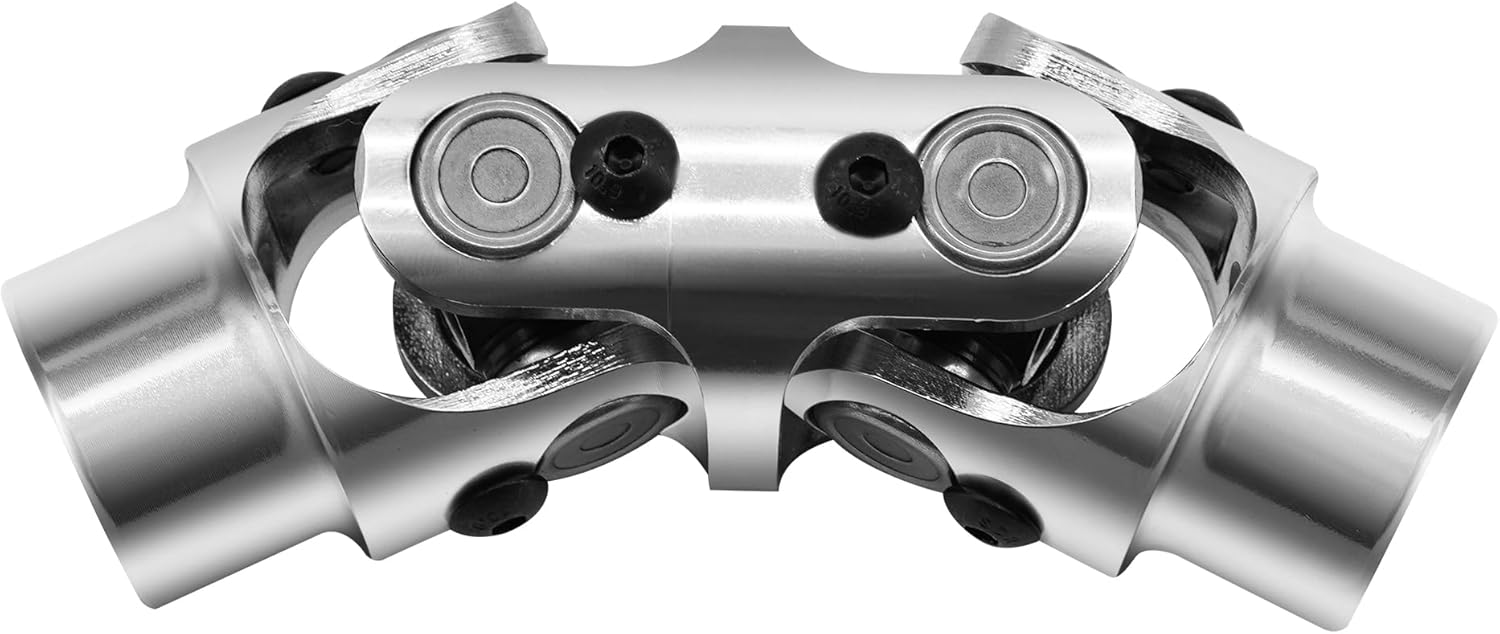 3/4" Round X 3/4" Round Double Steering Shaft Universal U Joint Coupling Chrome