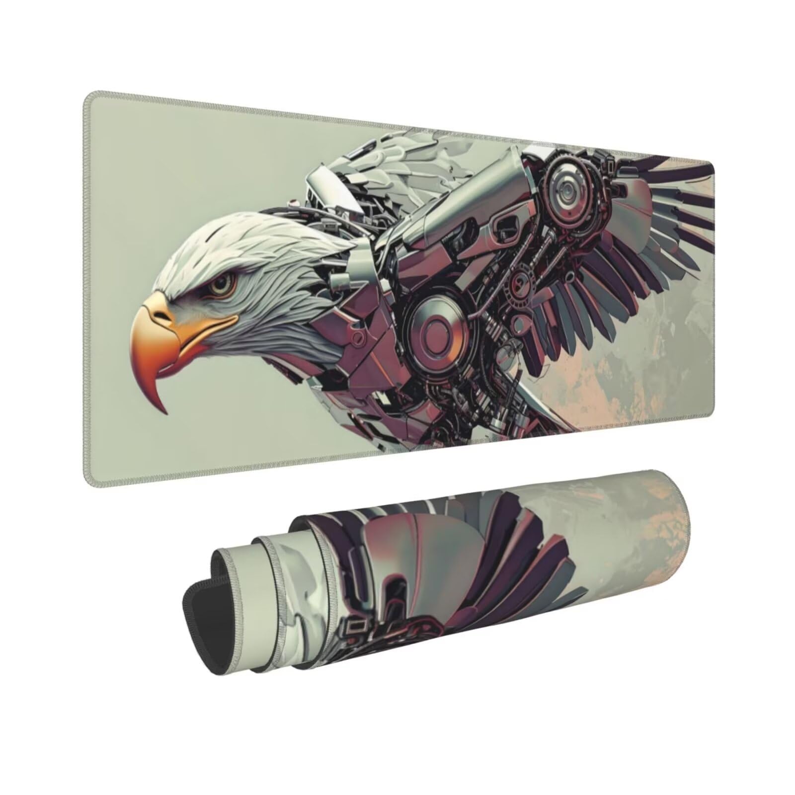 Tappetino Mouse, Tappetino Mouse Gaming Grande XXL 1500x800x3mm Tappetino Scrivania Mouse Pad, Base in Gomma Antiscivolo, Bordi Cuciti,Lavabile, Mousepad per Ufficio e Gaming (aquila) R-442