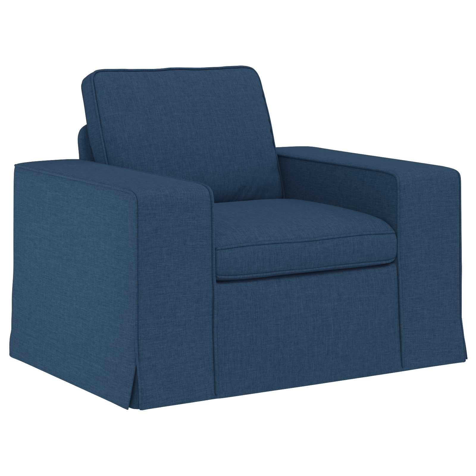 Set di 2 divani modulari in tessuto blu con gambe nere, per soggiorno e camera degli ospiti, seduta comoda con imbottitura, struttura robusta, espandibile in modo flessibile, design moderno