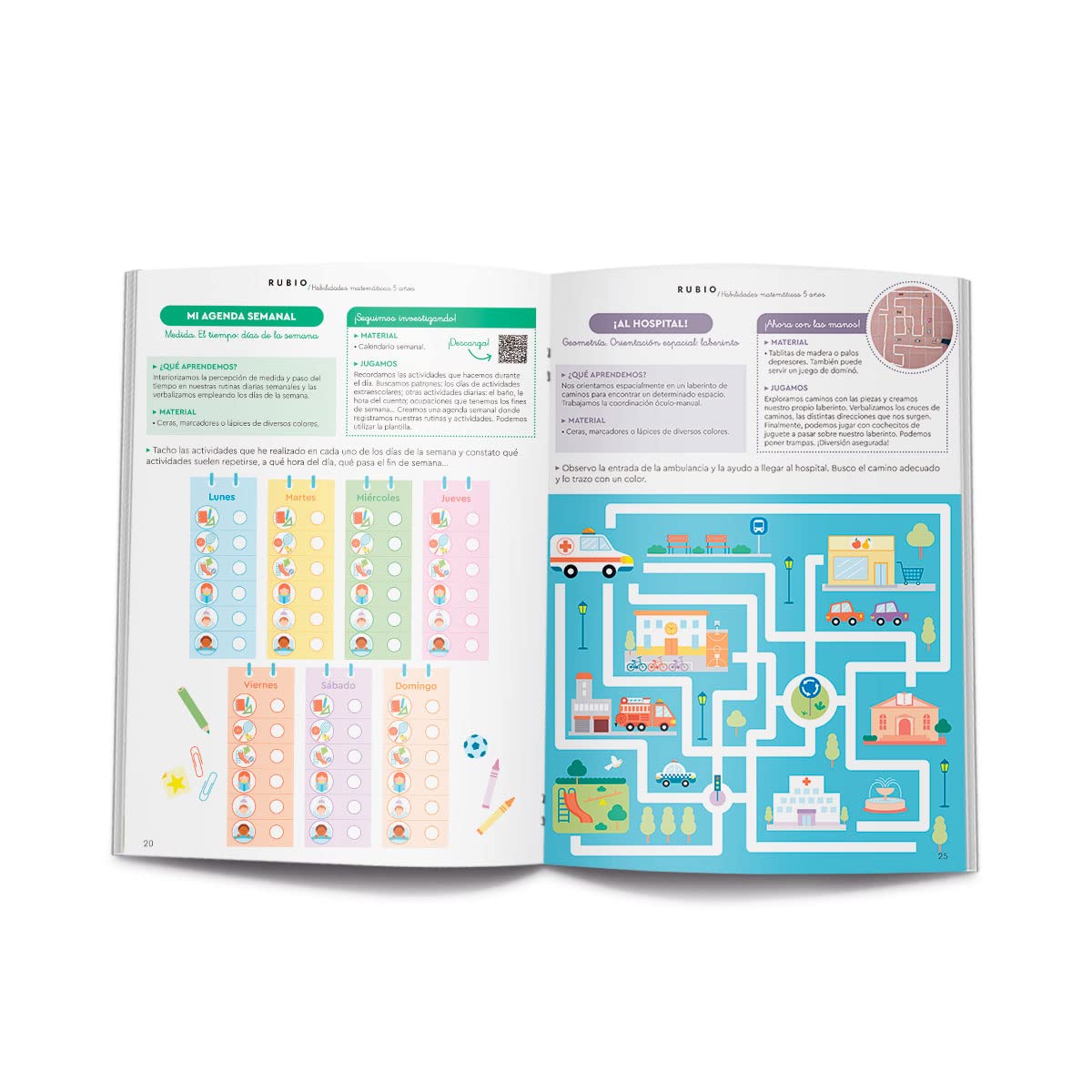 Habilidades matemáticas Rubio 5 años | Actividades de situaciones de la vida diaria, e incluyen descargables, juegos y recursos artísticos, gráficos y ... Matemáticas para Educación Infantil RUBIO)