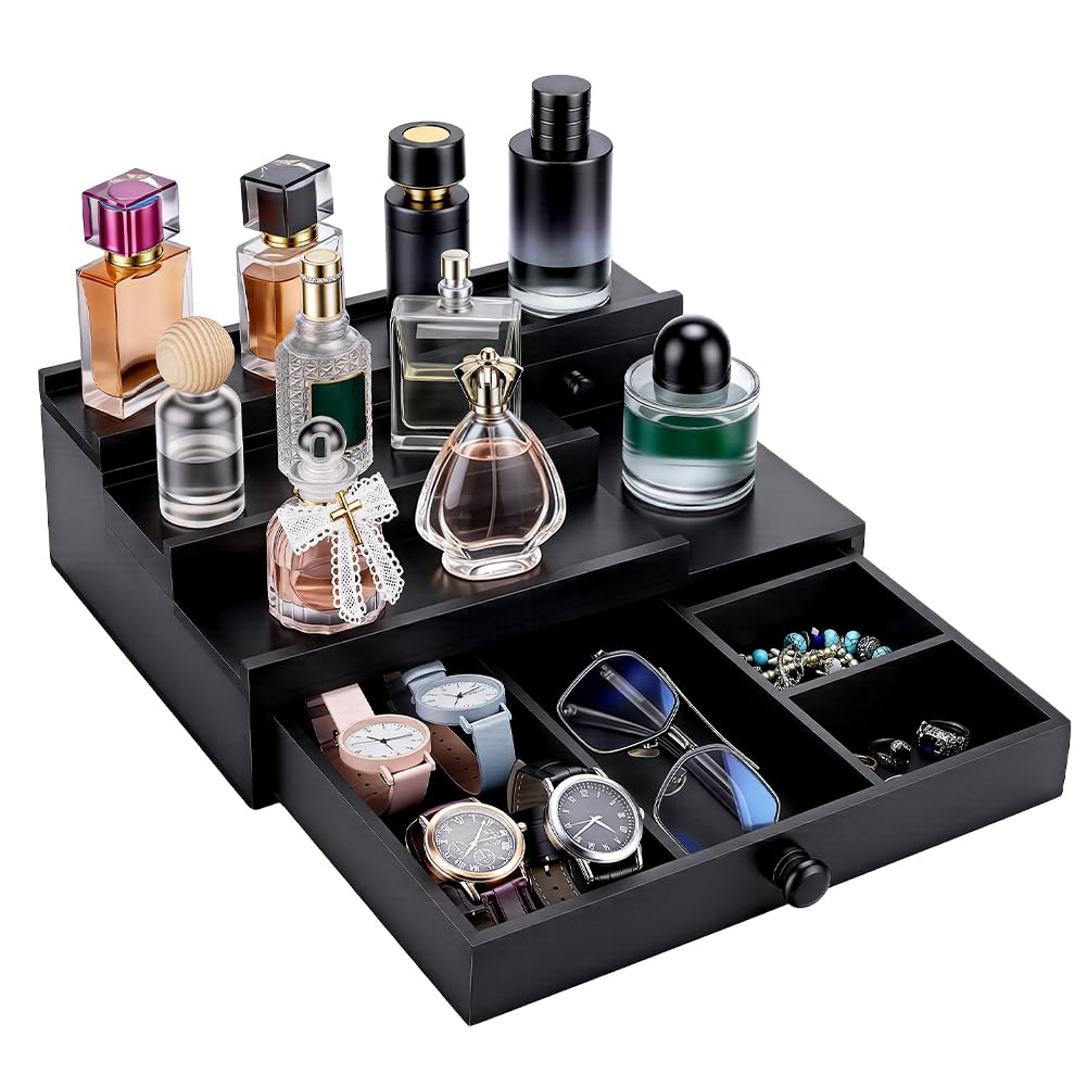 Organizador de perfume de madera negra para regalar estante PH PandaHall