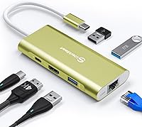 Vista 14 de UtechSmart Hub USB C, Adaptador Multipuerto USB C Ethernet, Concentrador 6 en 1 USB C a HDMI Compatible con Macbook Pro/Air, Chromebook, Dell XPS
