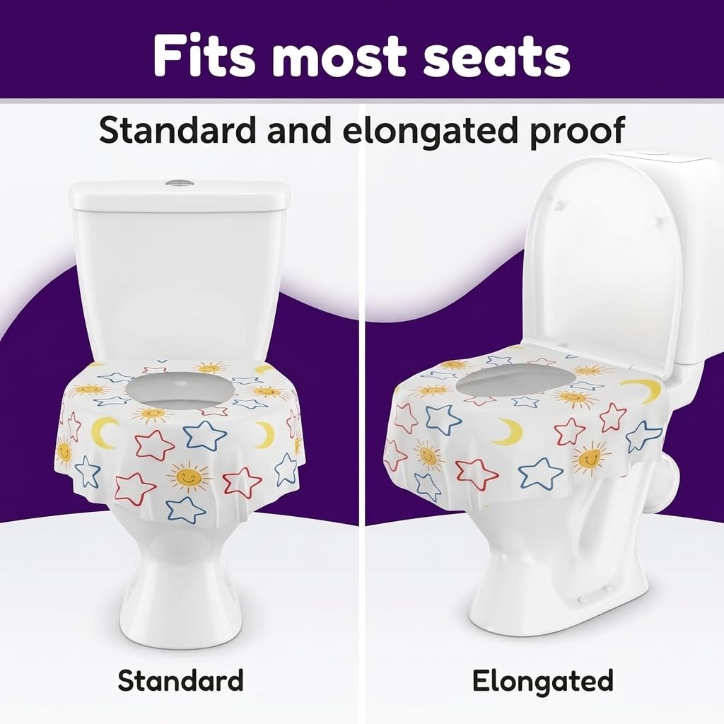 Mighty Clean Baby - Fundas desechables para asiento de inodoro, 22 fundas impermeables grandes para niños pequeños, niños y adultos, 2 paquetes de 11 fundas