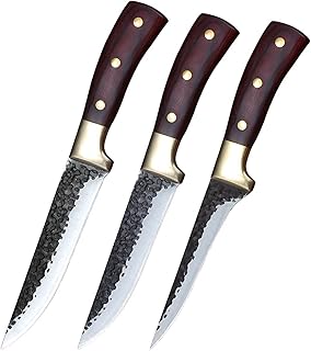 Couperet à viande Couteau de cuisine PRO 3 pièces Ensembles de couteau de boucherie tranchante Couteau à cheval forgé des couteaux de cuisson en acier inoxydable (Color : 3pcs set)