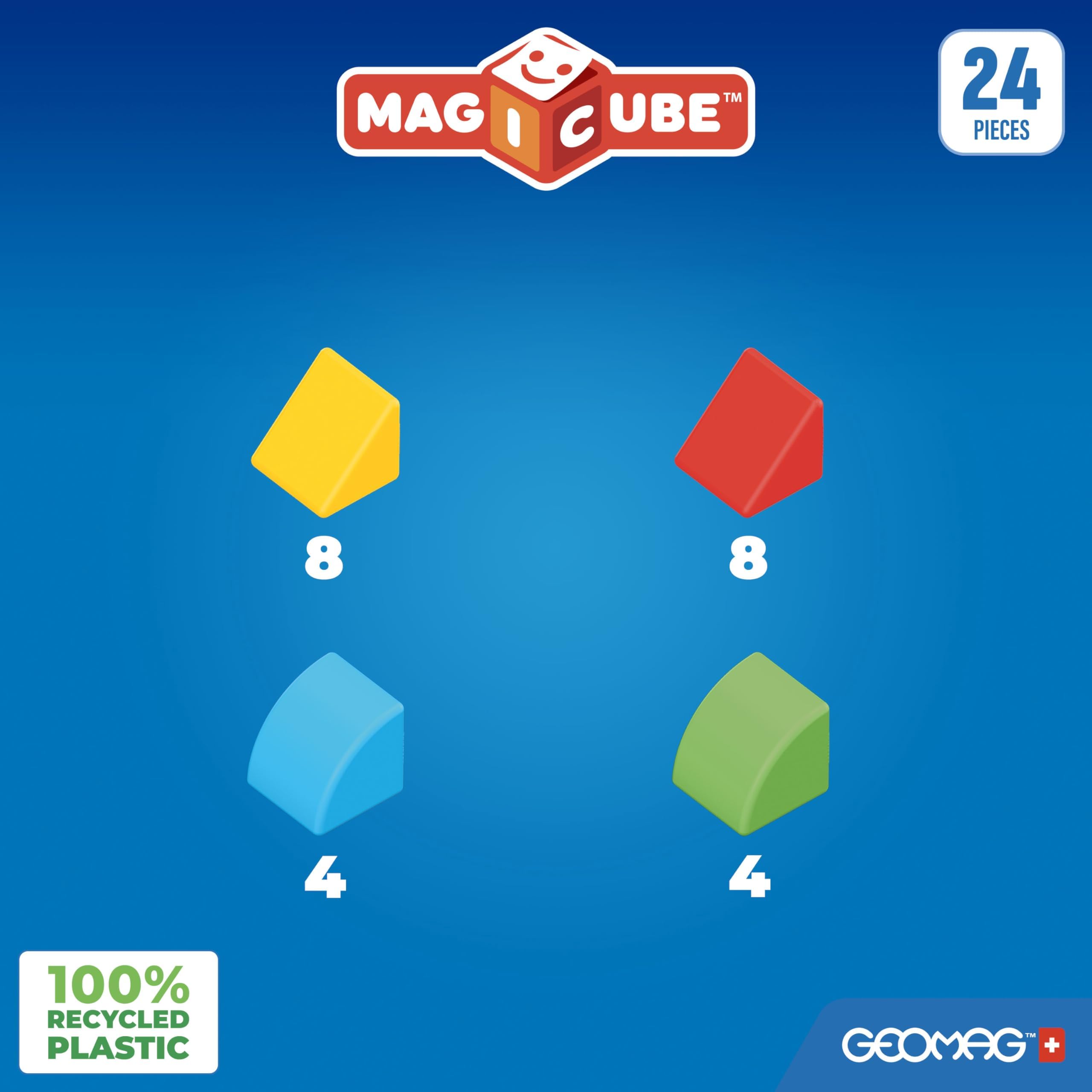 Geomag Magicube Magnetyczne klocki konstrukcyjne dla małych dzieci w wieku 1-3 lat, zabawka Montessori na ponad 1 rok, produkt sensoryczny dla dzieci z autyzmem, magnesy dla dzieci