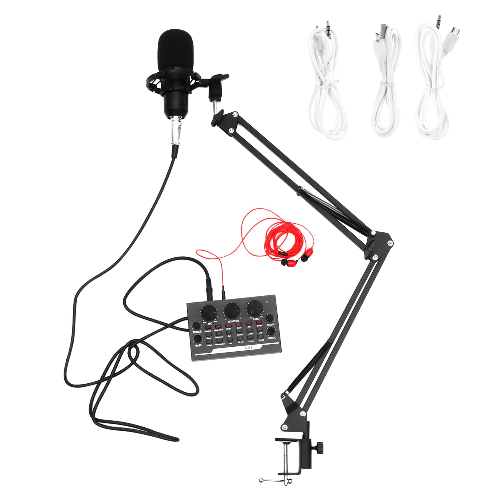 FAVOMOTO Microphone for Pc and Phone Condenser Microphone Sound Cards Karaoke Equipment Webcast Equipment Recording