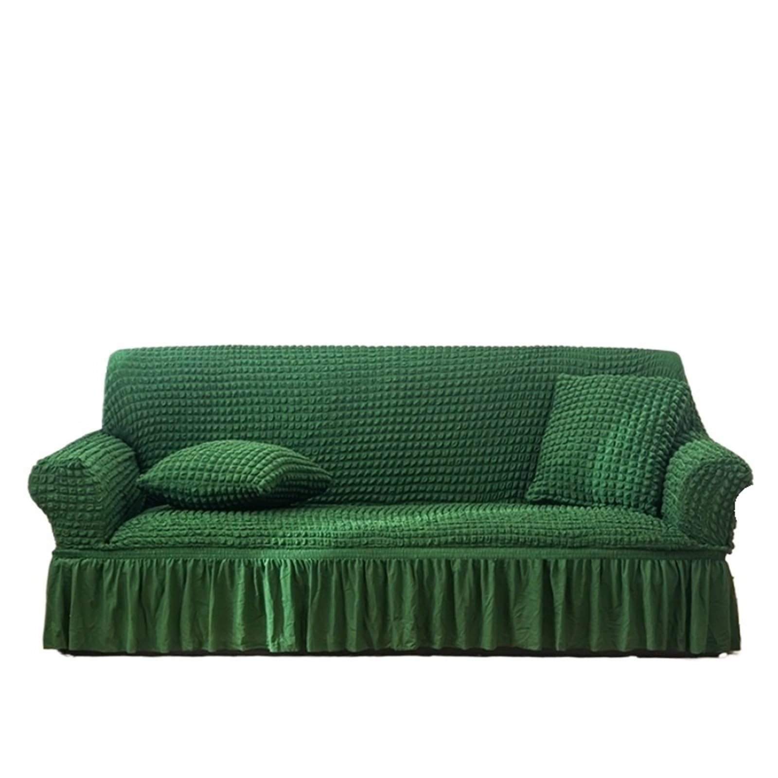SUBLXPoten Sofa Cover with Skirt Bubble Sofa Cover Skirt All-inclusive Fabric Elastic Lazy Universal(Color 17,145-185cm 1pc)