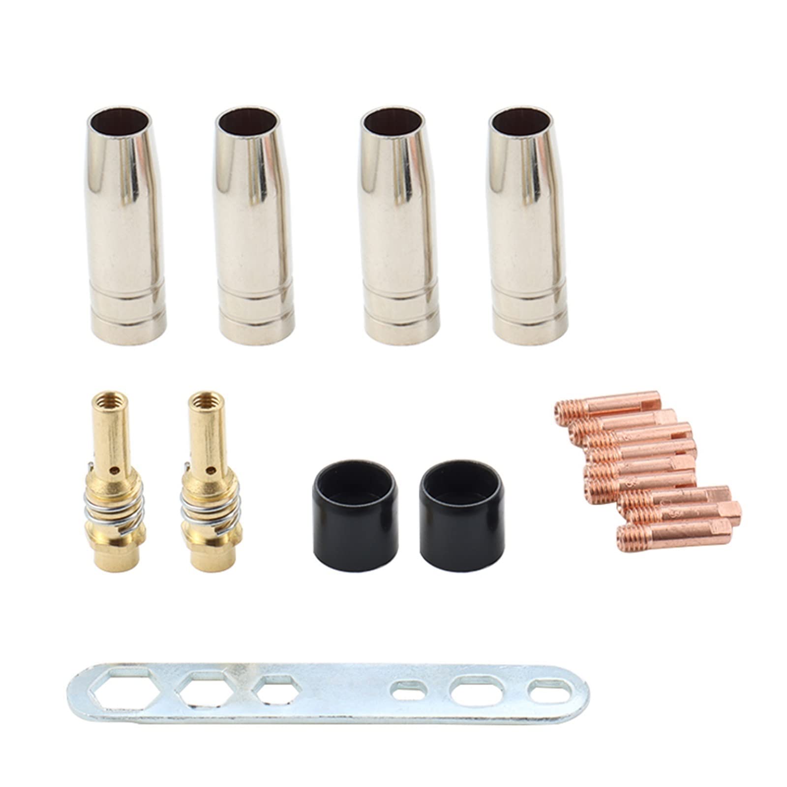 19Pcs Ugello della Torcia di Saldatura Compatibile for MB-15AK Argon Saldatura Ad Arco 0.8mm Ugello Punta di Contatto Compatibile for 15AK Mig/Mag for Tutta La Casa Improvemen Going