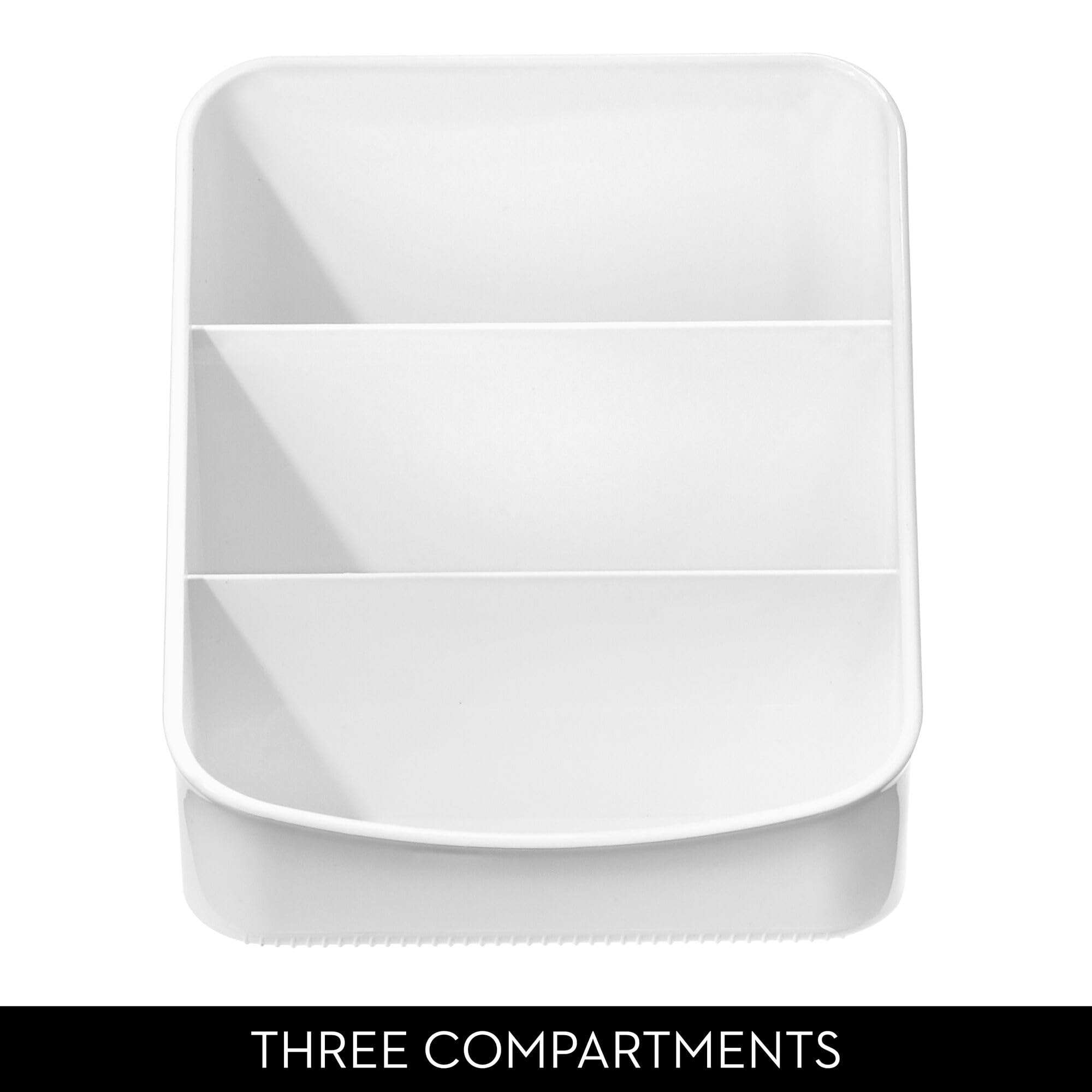 iDesign - Set di 4 organizer suddivisi in 3 sezioni per cucina e dispensa, colore: bianco