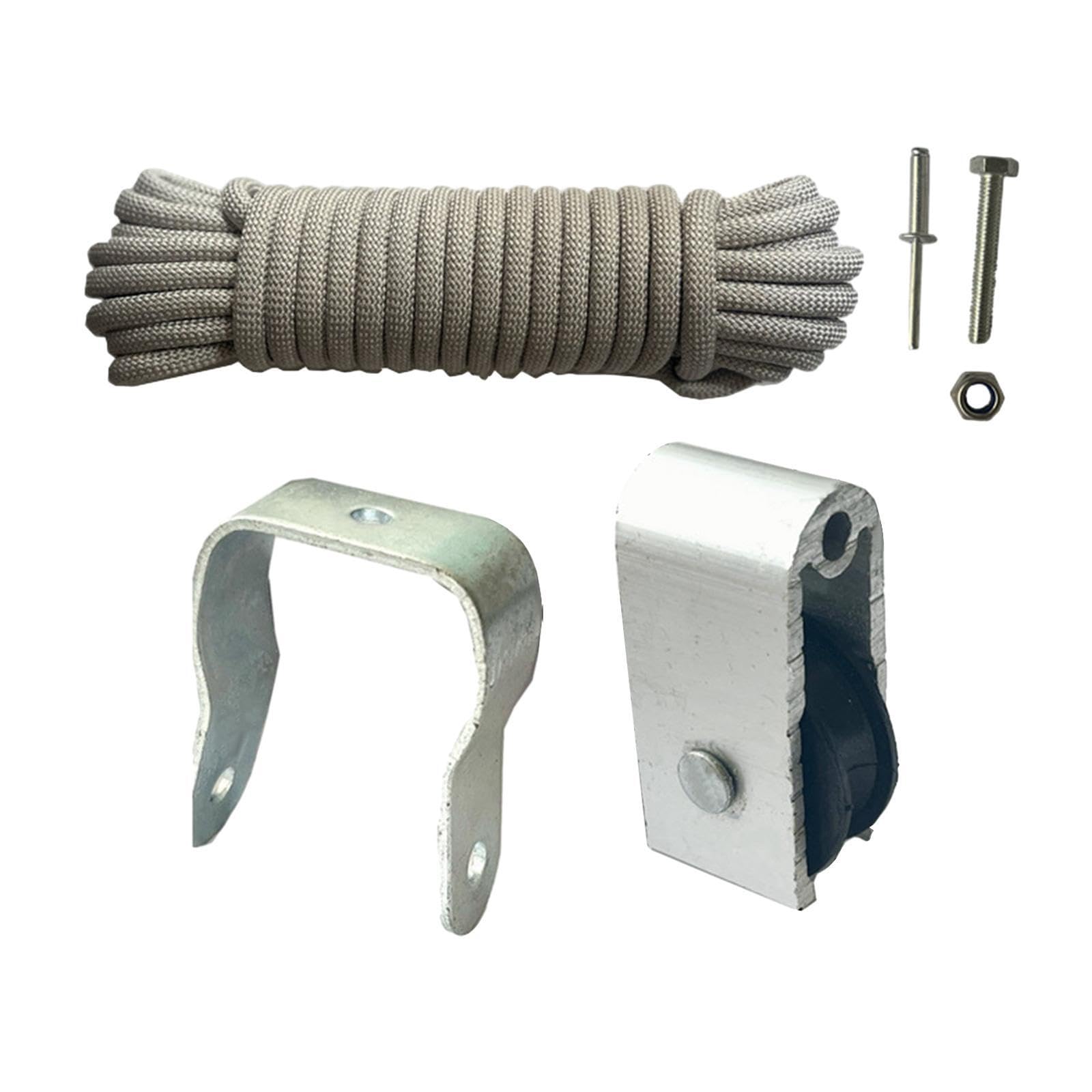 Kit de poulies pour échelle télescopique avec matériaux de qualité supérieure, Corde 12 mètres (40 Pieds), Remplacement pièces d'échelle endommagées, pièces d'entretien télescopiques