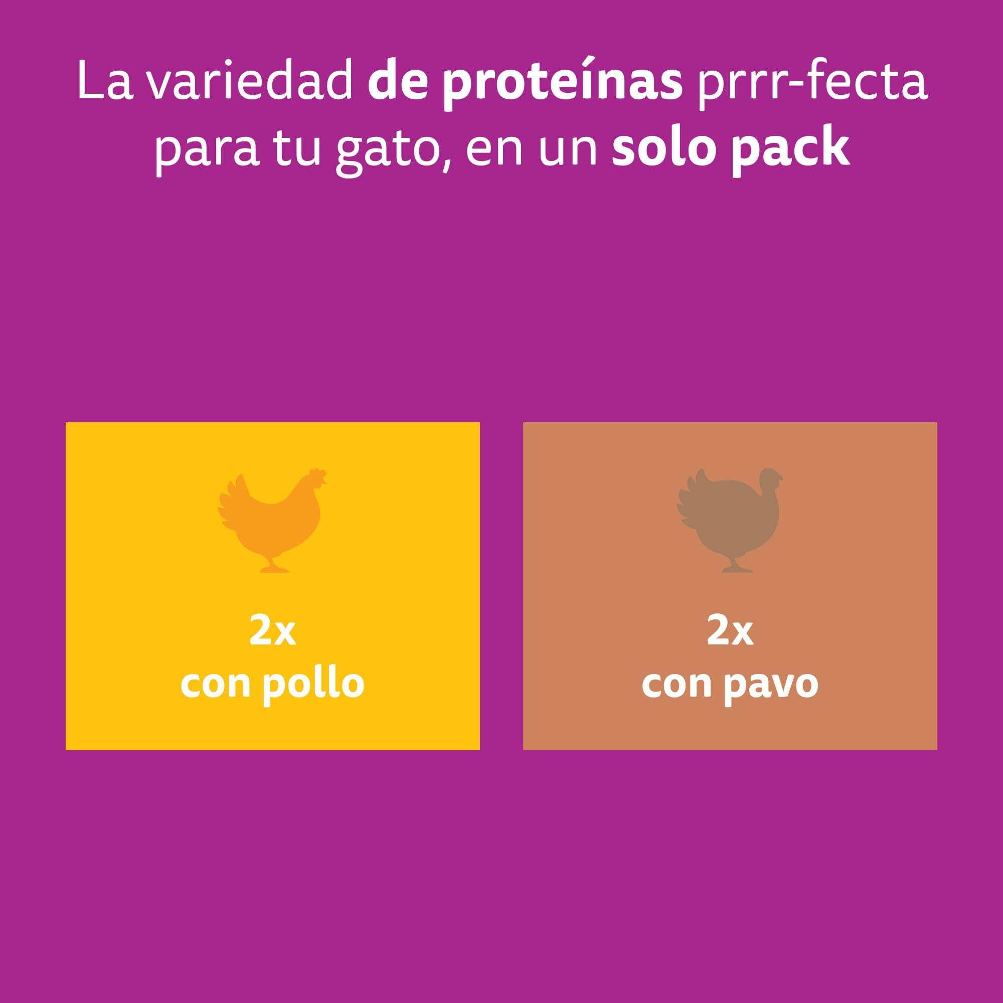 WHISKAS Comida húmeda en gelatina Gatos Adultos Tiernos bocados Ave - 13 x 4 bolsitas x 85g