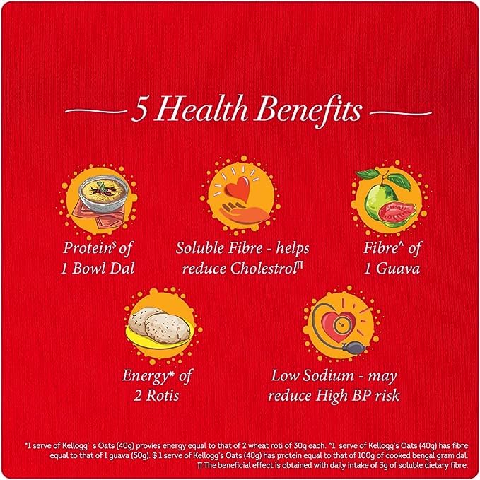 Image of Kellogg's Oats| Rolled Oats| High in Protein and Fibre, Low in Sodium | 400g Pack
