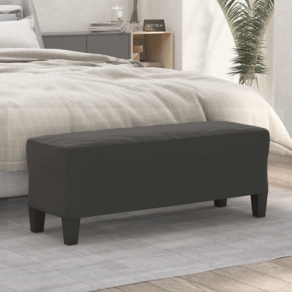 Sitzbank Dunkelgrau 100x35x41 cm - Moderne Polsterbank aus Mikrofaser, Elegante Bettbank und Flurbank für Wohnzimmer und Schlafzimmer, Bequemer Polsterhocker und Schuhbank