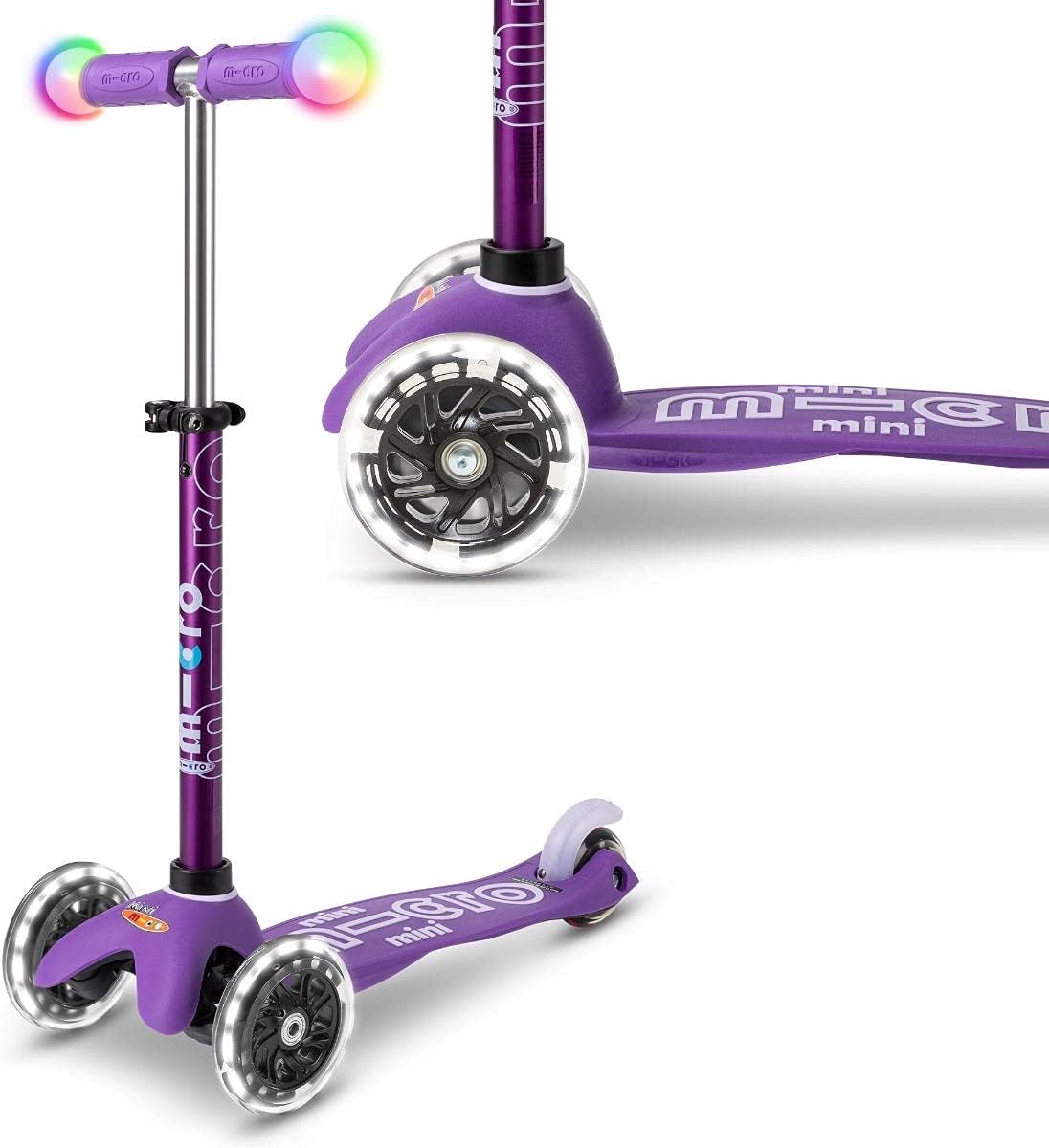 Scooters | Mini Micro Magic Children's Scooter | Light Up Handlebar | Lightweight | Boys & Girls | 2-5yrs | Purple