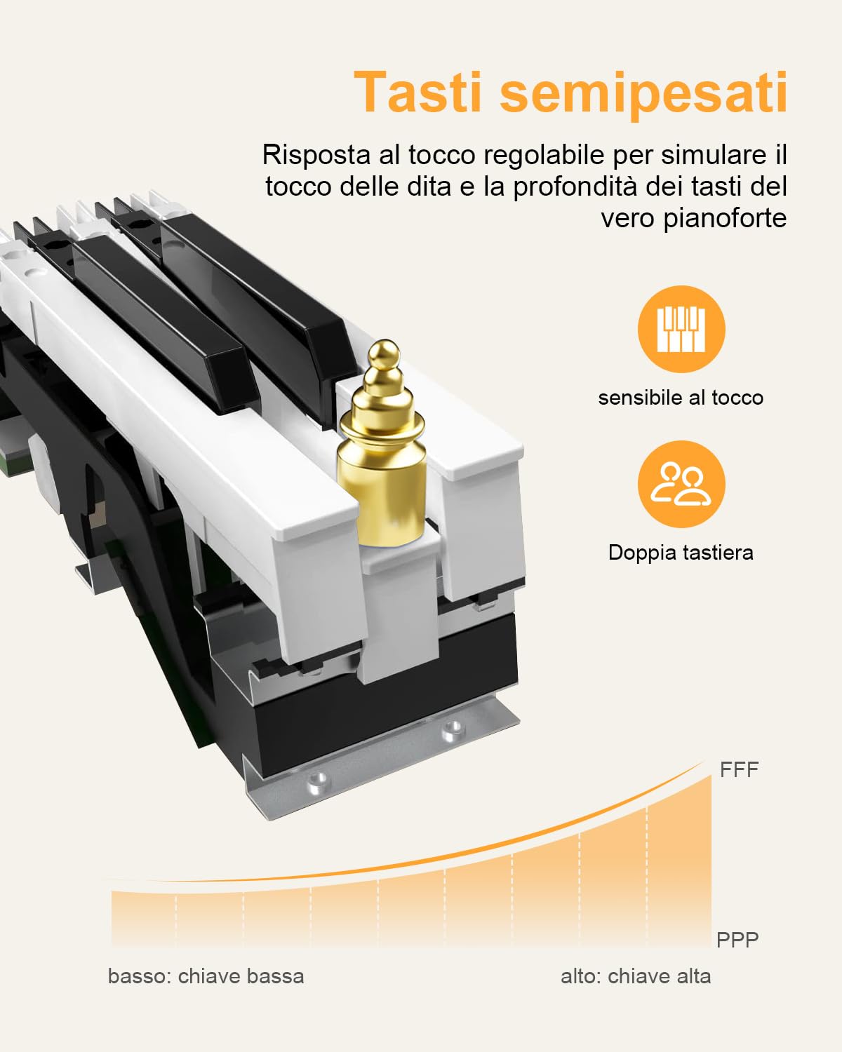 Pianoforte pieghevole migliorato, tastiera semi-ponderata 88 tasti, supporta MIDI, portatile Bluetooth con pedale Sustain e tasca