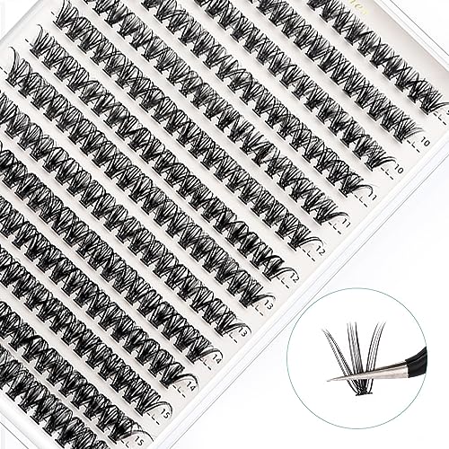 Bransfy False Eyelashes Clusters 280pcs DIY Eyelash Extension D Curl Long Individual Lashes Mixed Faux Mink Lash Clusters Extensions(40D-0.07D 9-16mm) - Image 2