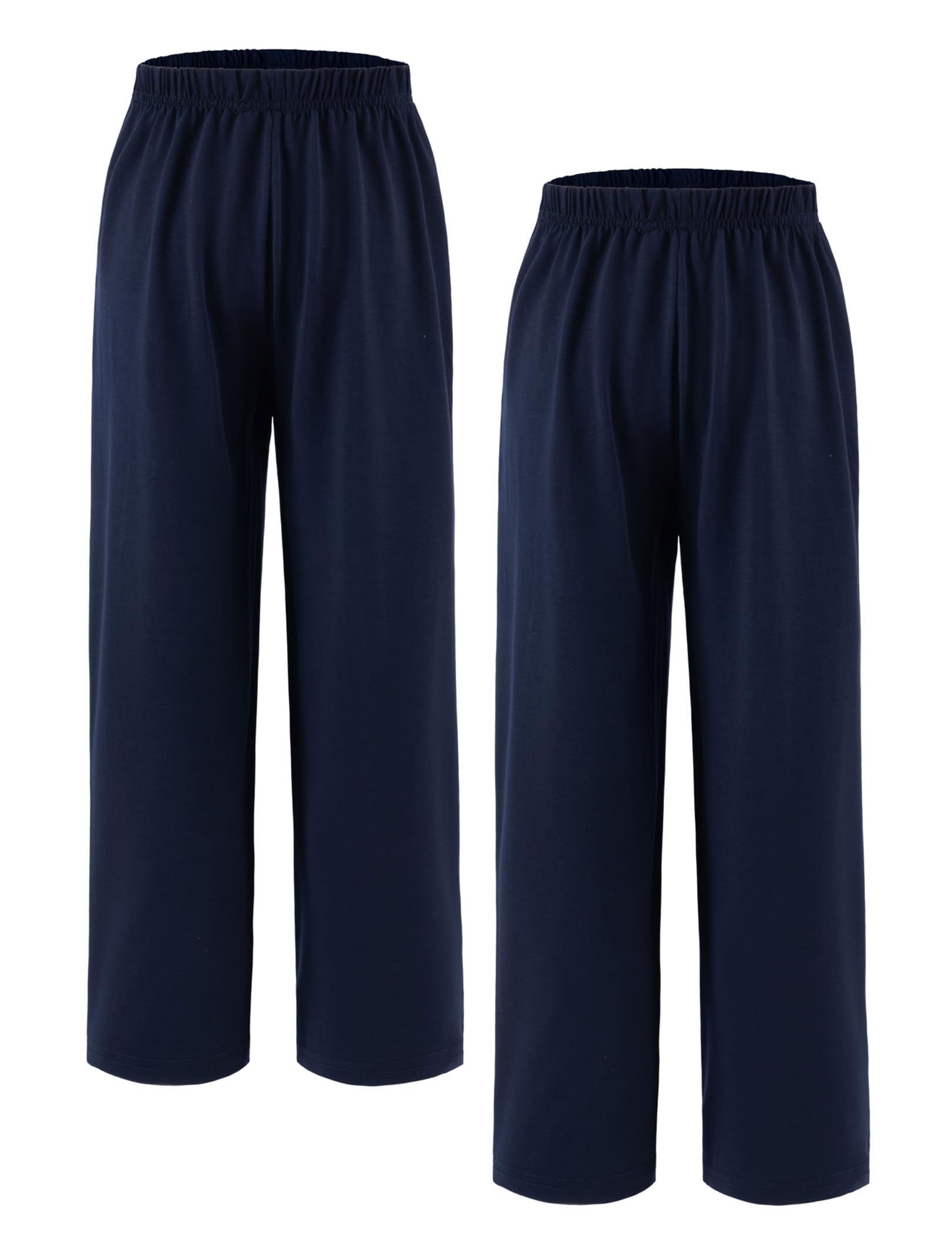Arshiner Garçon Pantalon de Pyjama Lot de 2 Doux Confortables Bouton D'entrejambe Longue Taille Élastique avec 2 Poches Pantalons de Pyjama pour Enfants 7-15 Ans