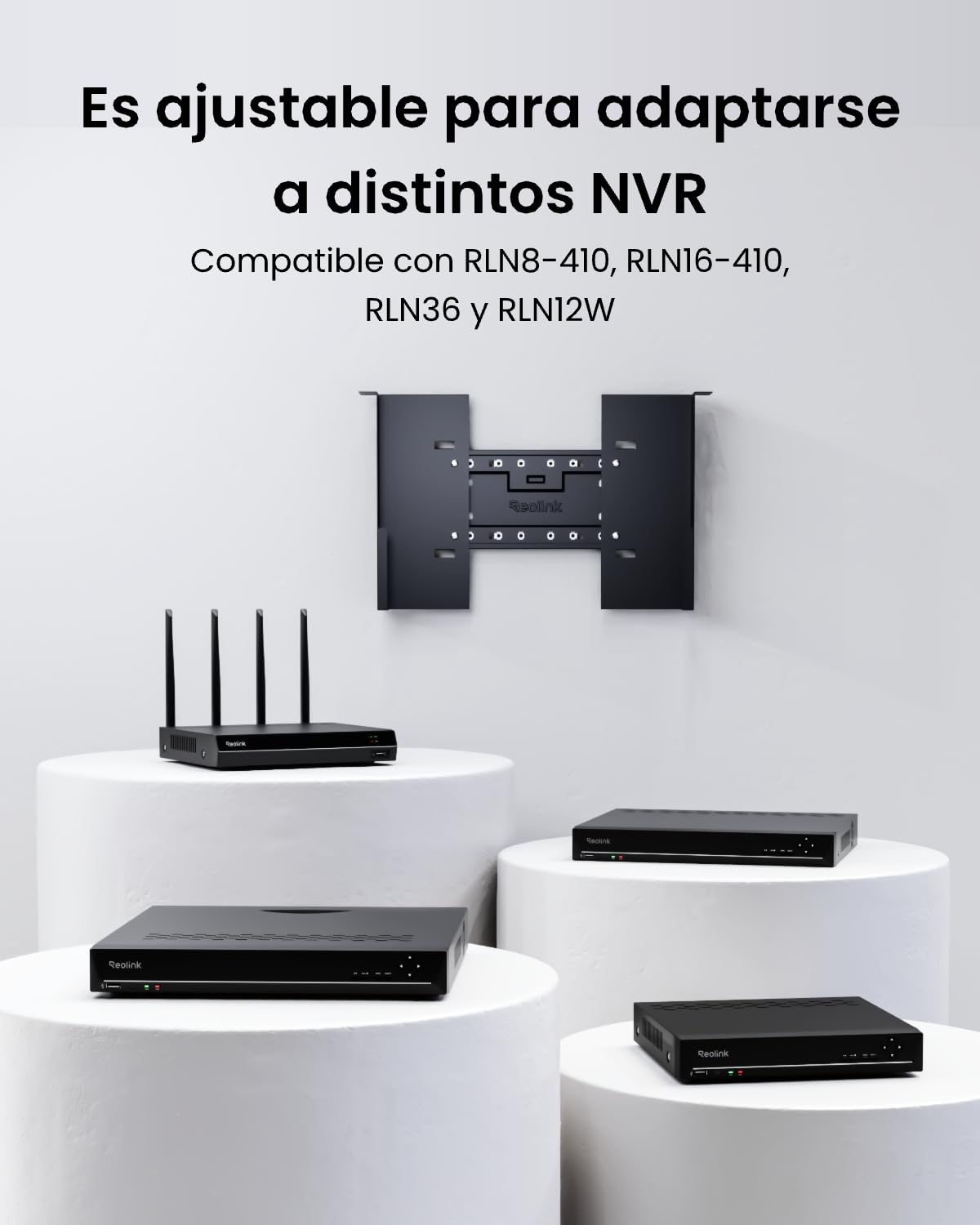 Reolink Soporte para NVR, Compatible con los NVR (p. ej. RLN8-410 y RLN16-410), Sistemas PoE (p. ej. RLK16-800B8 y RLK8-1200D4-A) y RLA-RM1