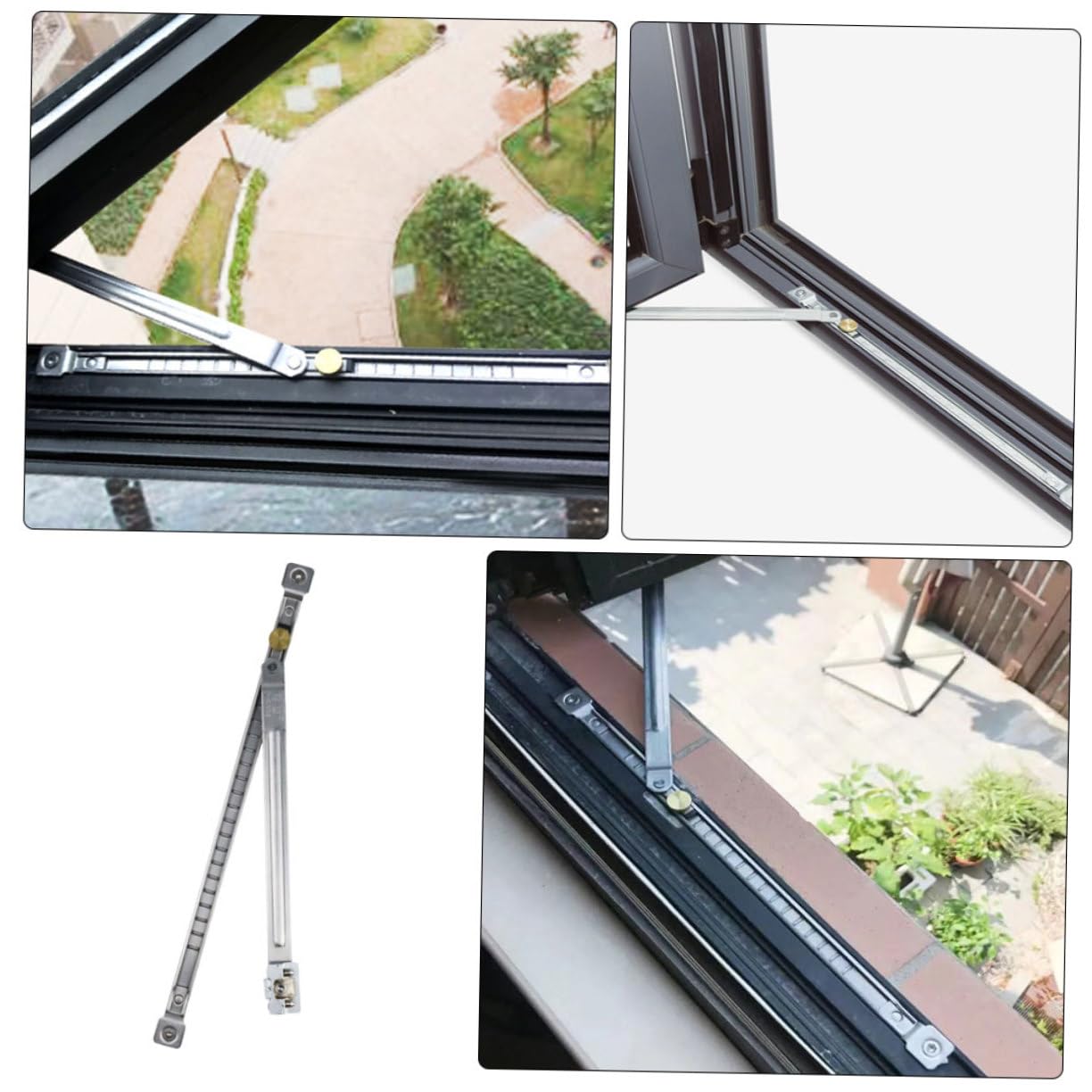 Tope de límite de ventana ajustable, paquete de 4, barra de seguridad telescópica sin taladrar para ventanas correderas, fácil instalación, protección antirrobo, ajuste versátil