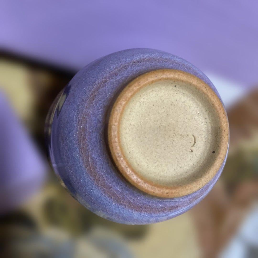 萩焼 椿秀窯 湯呑 5客 淡いパープル