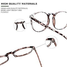 Przene 3 Pack Blue Light Blocking Glasses Women/Men,Retro Round Computer Glasses Anti Eye Strain/UV/Glare, Gaming Glasses. (Black/Crystal/Transparent Amber)