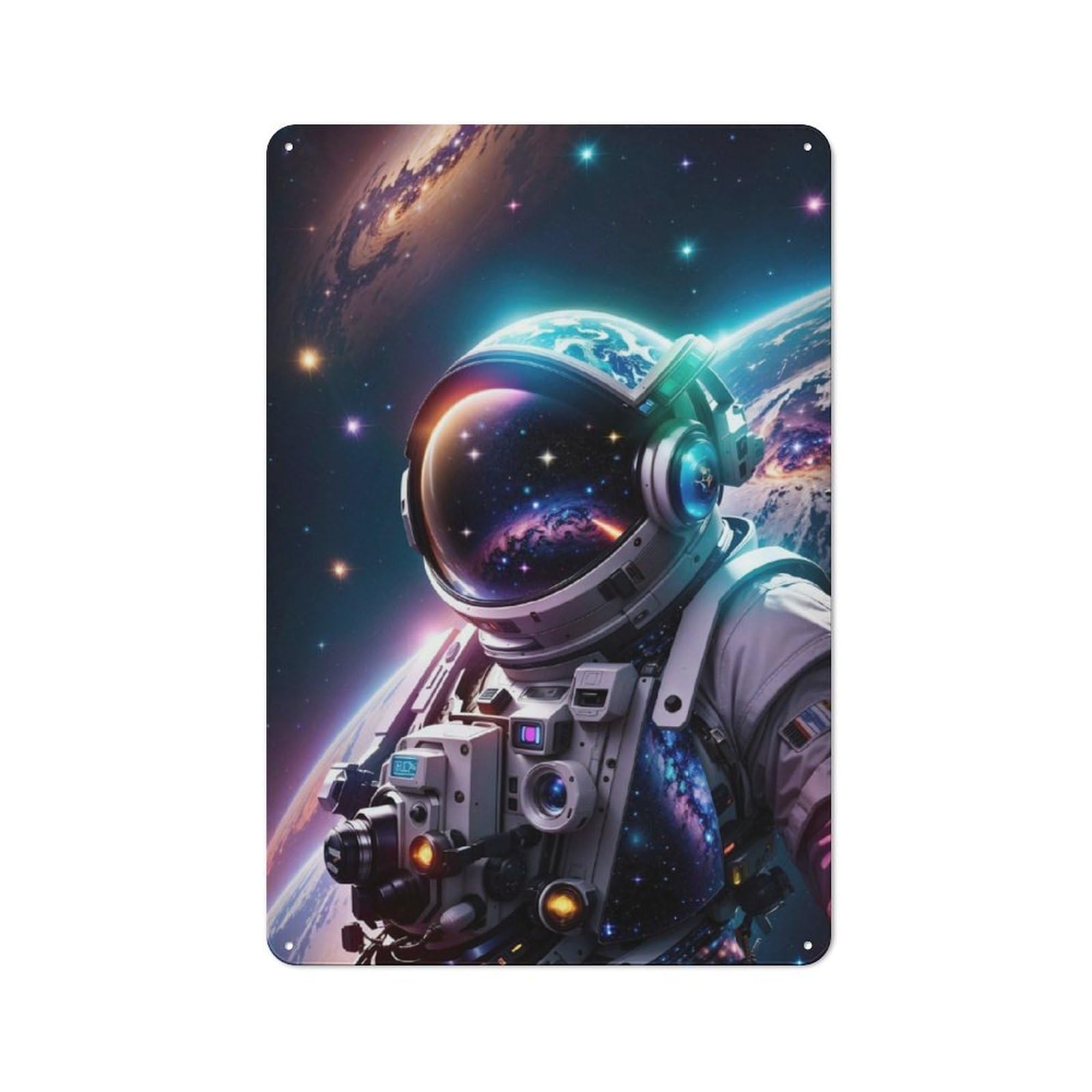 Distressed Look Cosmic Exploration Decorative Tin Sign 30x20cm, Retro Room Decor for Lounge, Study, Pub Or Wall Gallery