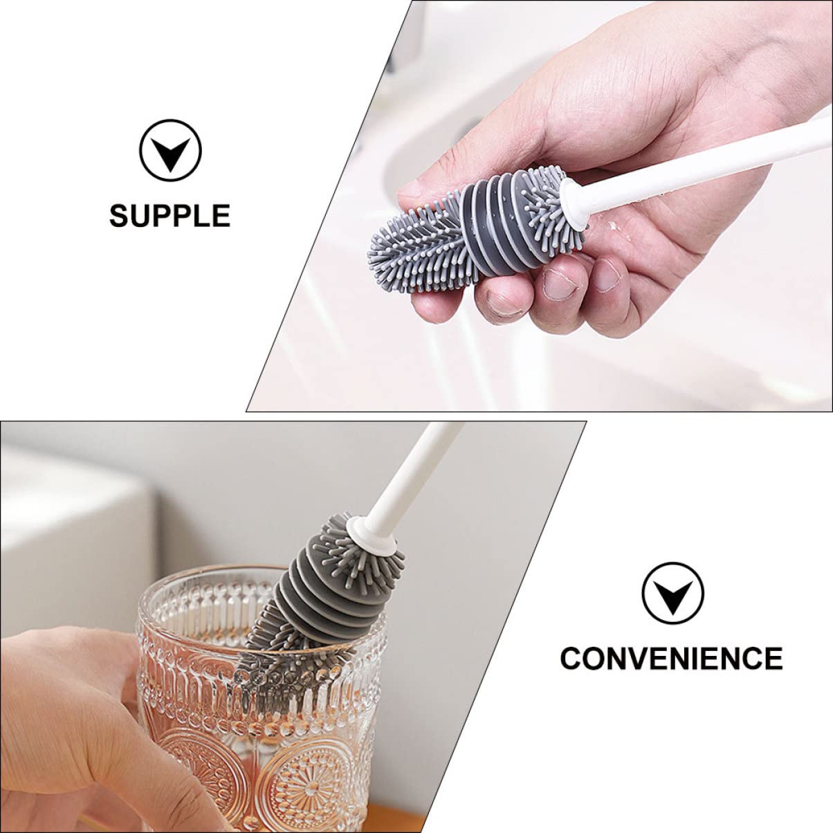 COLLBATH 8stücke Flaschenbürsten Langlebige Reinigungsbürsten Für Babyflaschen Sportflaschen Und Vasen Ergonomisches Design Mit Rutschfestem Griff Effektive Für Flaschentypen