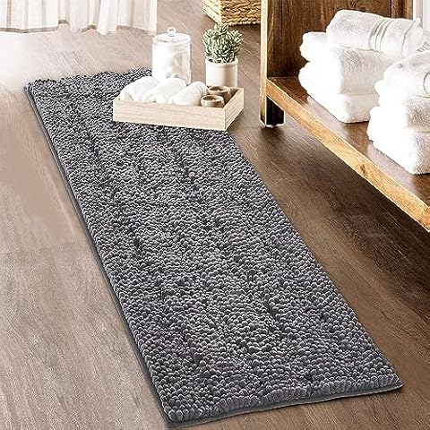 Soft Water Absorbent Grey Bath Rug Cover