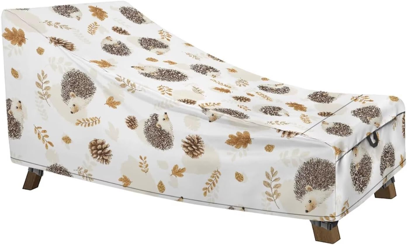 Mushroom Butterfly Print Water-Resistant Outdoor Lounge Chair Cover, Heavy Duty Windproof Patio Chaise Lounge Protector for Poolside Lawn Lounge Chair, 81.1"L x 33.85"W x 32.28"H
