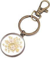 Vista 23 de Pressed Flower Keychain Charms Forget-Me-Not Keychain Personalized Handmade Keychain Gifts for Her