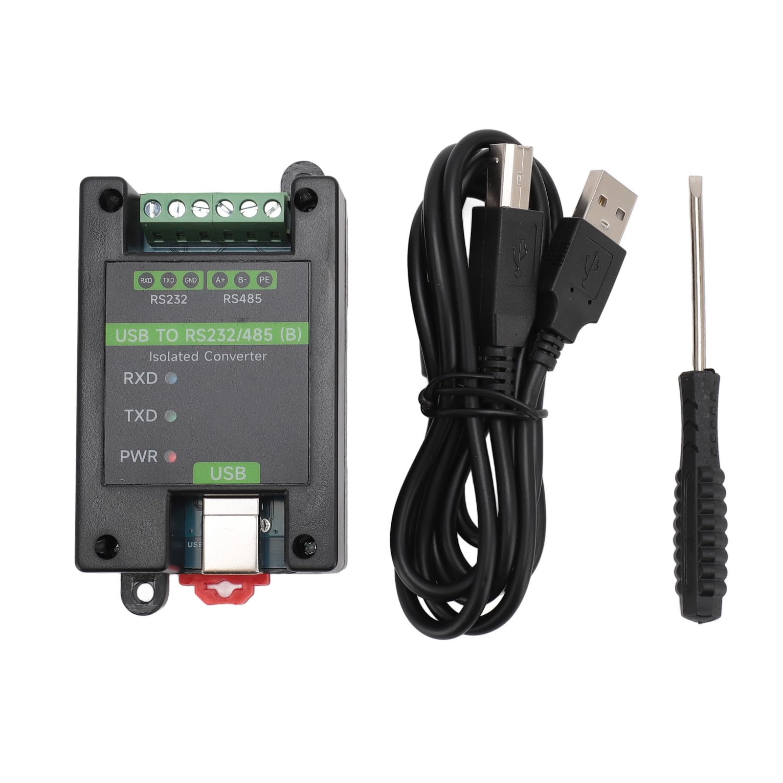 Convertisseur USB vers RS232 RS485 de qualité Industrielle avec Puce FT232RNL et Isolation de Puissance, 3 Indicateurs LED, Montage sur Rail DIN pour Système d'exploitation