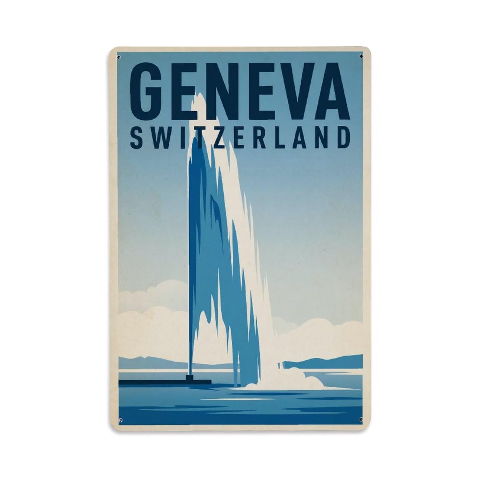 Travel Retro Switzerland Geneva Metal Tin Sign
