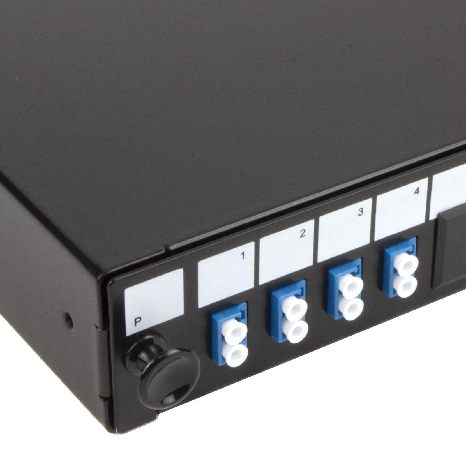 kenable Panneau de brassage fibre optique 24 ports avec 4 x LC Duplex SM Modules adaptateurs 8 fibres