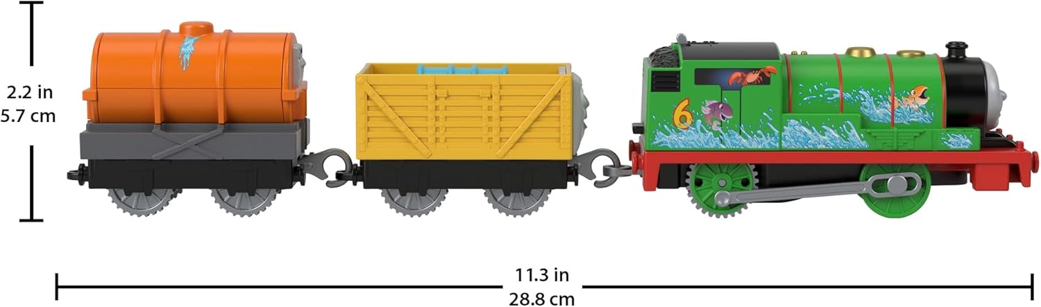 Thomas & Friends Percy and Troublesome Truck, Battery-Powered Motorized Toy Train for Preschool Kids Ages 3 Years and up