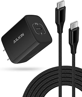 20W PD USB C Wall Charger Adapter [60W/6FT] USB Type C to USB-C Cable, Fast Charging 3.0 Block Plug Cube Brick Box, Android USBC to C Phone Power Charger Cord for Samsung Galaxy Google Pixel iPhone 15