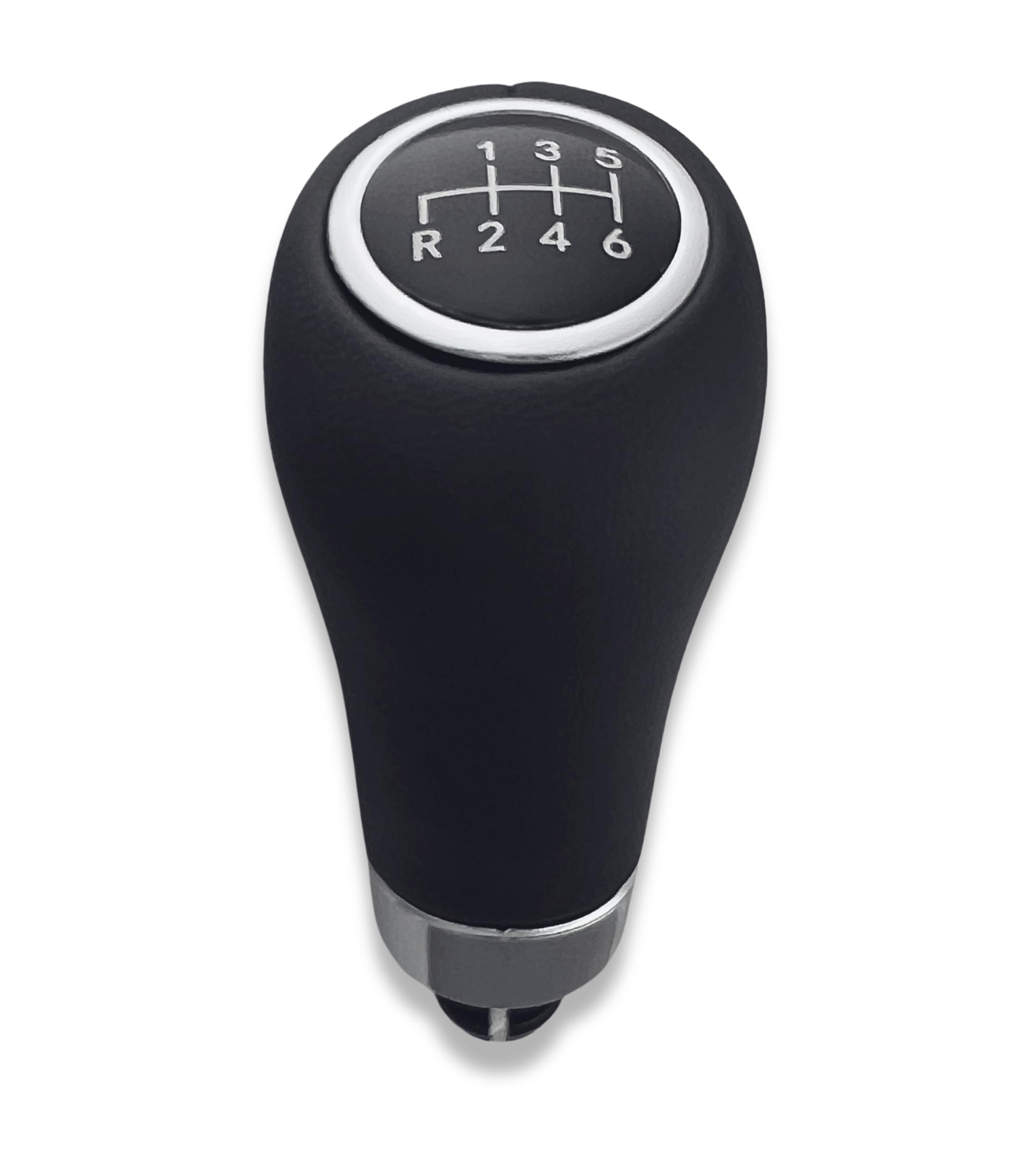 1neiSmartech Pomello Leva Cambio Manuale 6 Marce Compatibile con Mercedes Classe A B C E CLK Pre-Facelift 2000–2012, con Foro 8mm, Inserti Argento, Retromarcia a Sinistra