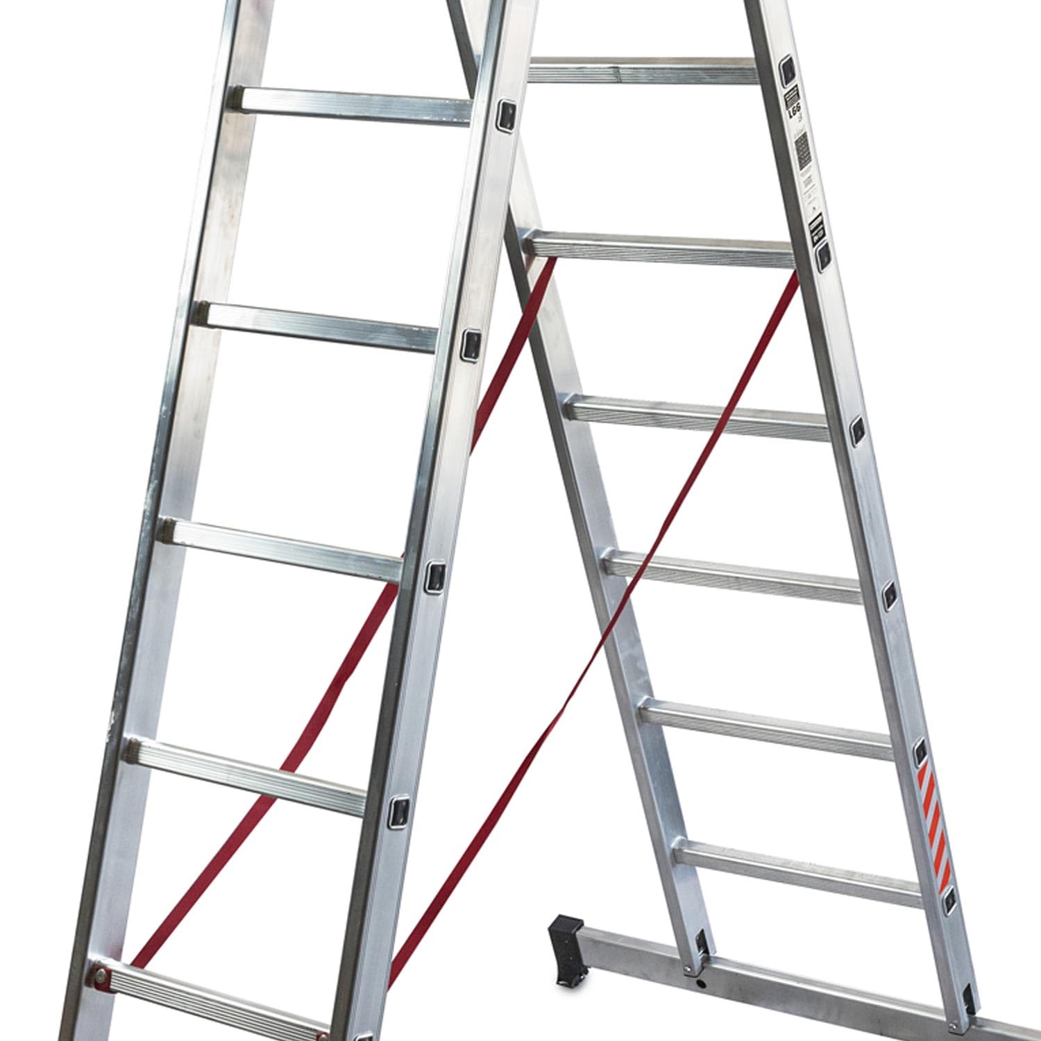 Homelux 825017 Podwójne schody Aluminiowe, 2,5 + 2,5 m, 2 x 9 Stopnie, 10,25 kg