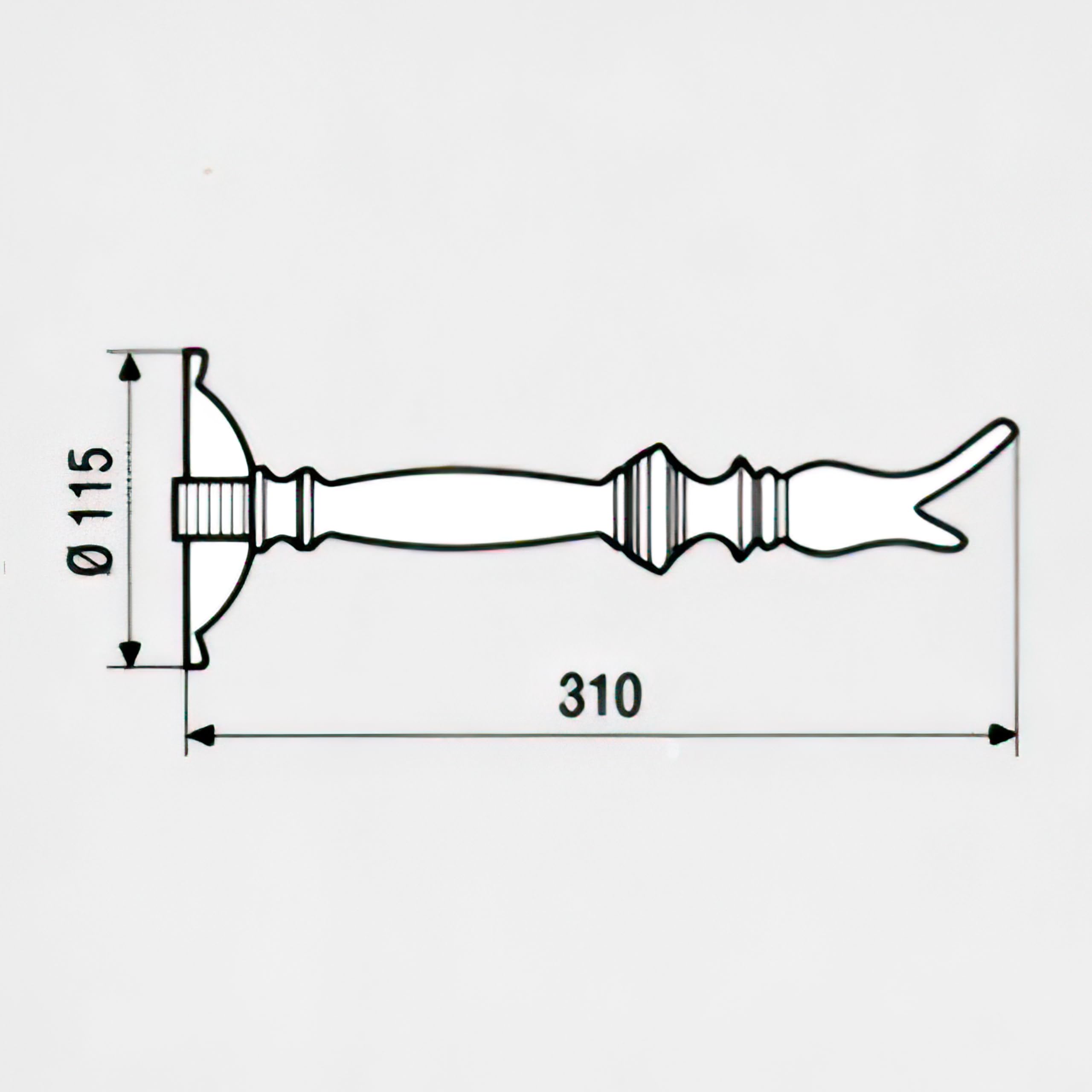 L'Artistica F.LLI PERINCIOLI | Grifo de salida continua de 3/4 pulg M, salida de latón para fuentes de columna o de pared, 310 mm