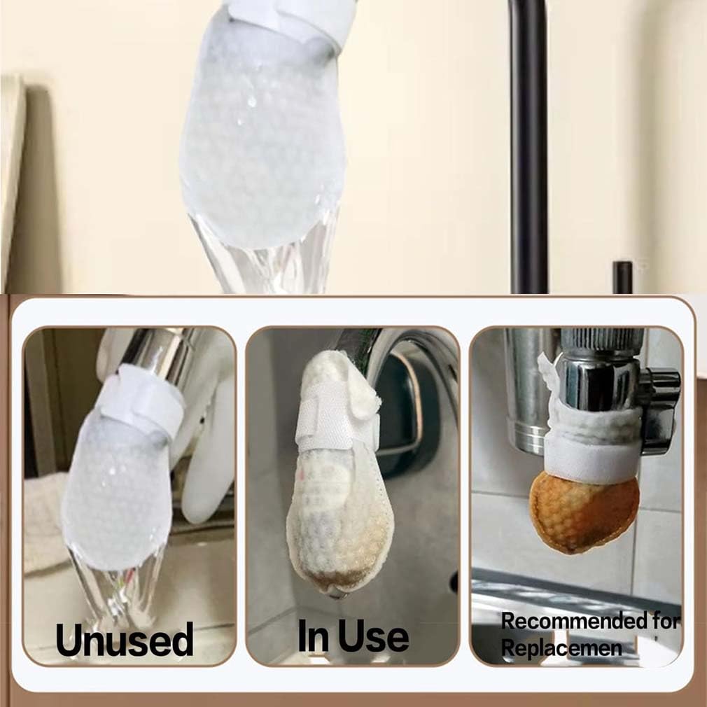 Faucet Filter Cotton Bag, Faucet Filter Bag, Baumwollbeutel für Wasserhahnfilter, Wasserhahnfilterbeutel, Set mit Trinkwasserfiltern für den Wasserhahn, spritzwassergeschützte Filterbeutel (10Set)