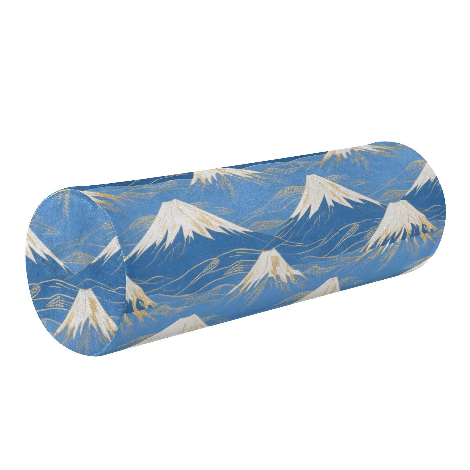 miaozhen Blue and White Japanese Mount Fuji Cylinder Foam Pillow Neck Support Pillows for Sleeping almohada de Cuello para dormir 5.5''x17''