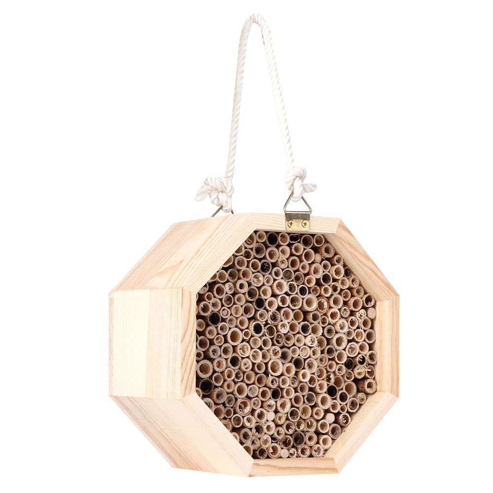 Big Capacity Wooden Safe Insect House, Durable with a Sling Bee House, Garden Use for Nesting Outdoor Patio Decoration