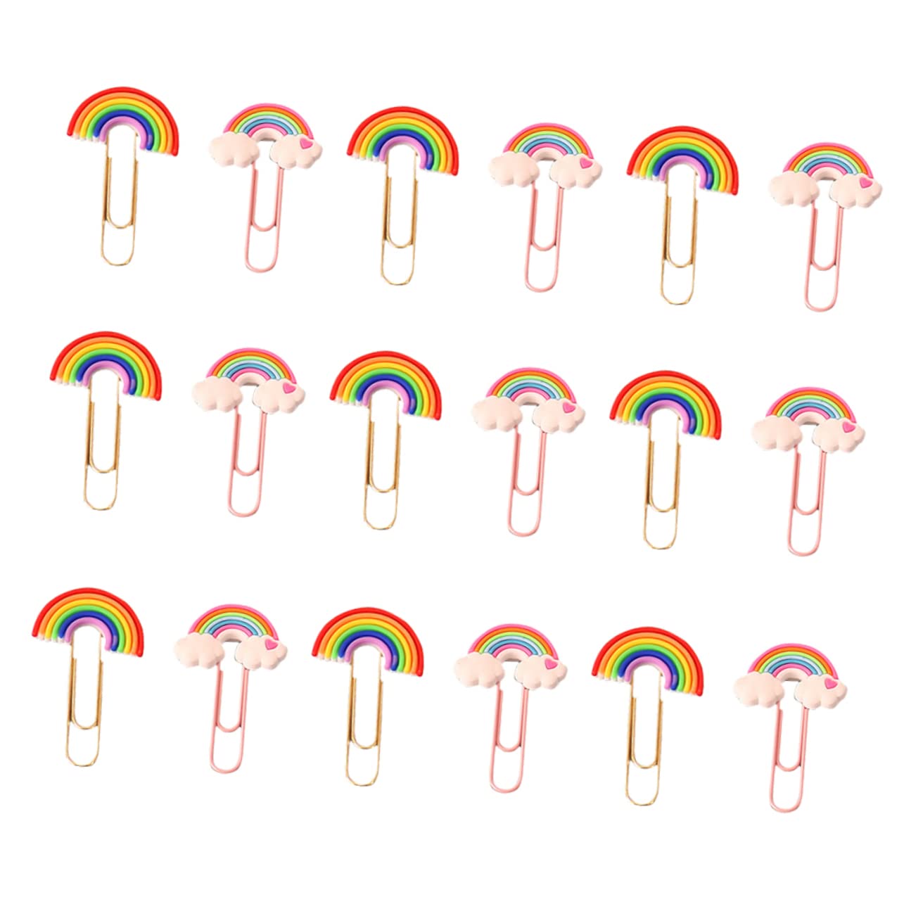 MAGICLULU 4 Sätze Büroklammern Groß Klein Bürobedarf Regenbogenform Büroklammern Robustes Pvc-material Einfach Zu Verwenden Büro 20 Stück * 4