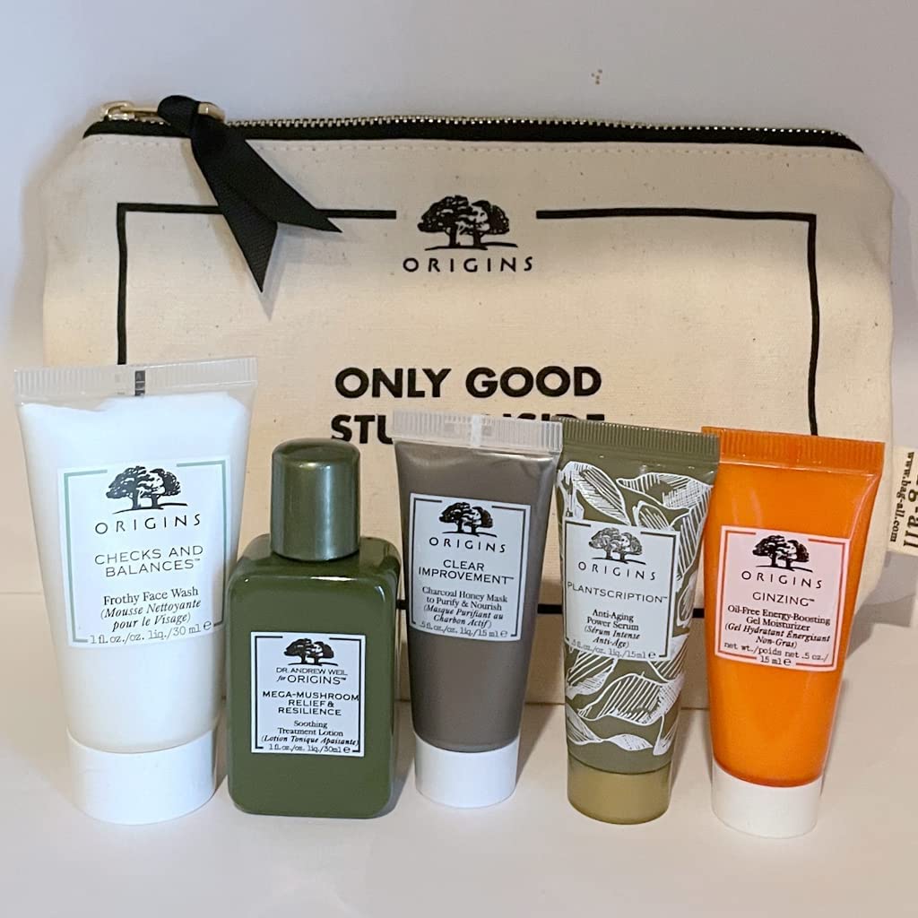 Origins Skincare Gift Set: Cleanser, Toner, Mask, Serum & Moisturizer : Beauty & Personal Care