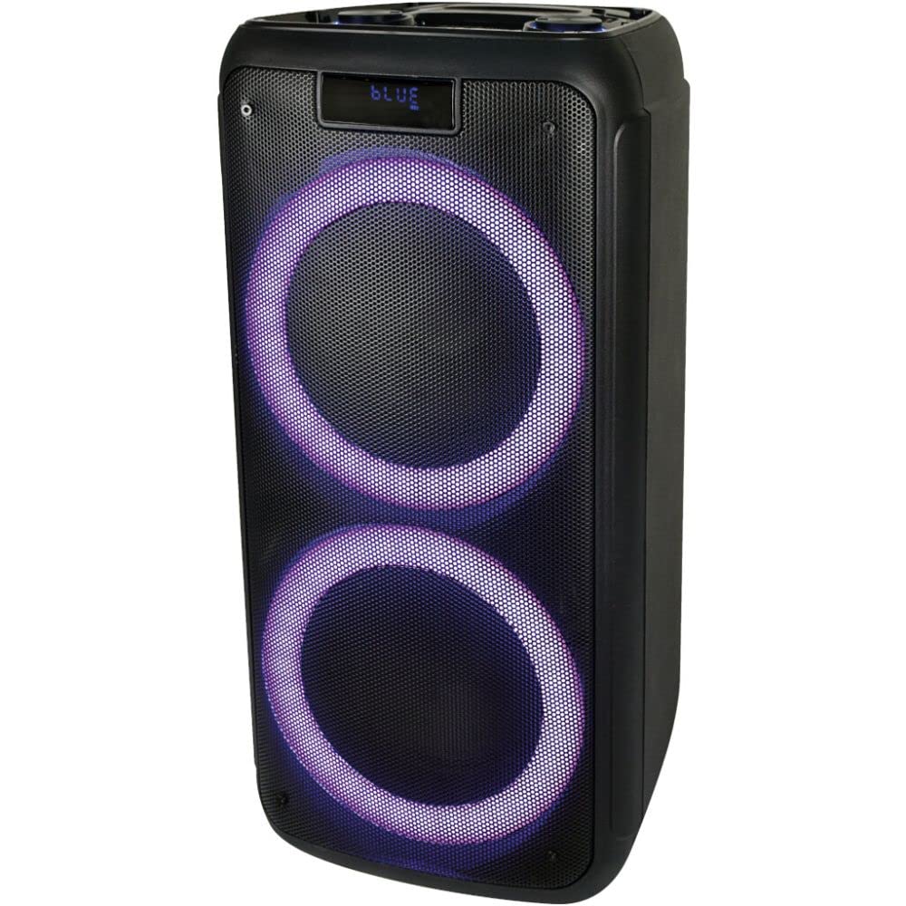 Ibiza - FREESOUND400 - Enceinte Portable sur Batterie avec Bluetooth, USB, SD et AUX-in avec LEDs d’Ambiance - 400W - Noir